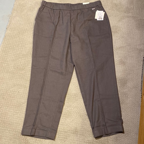 Anne Klein cropped linen pant - Sz L - Picture 1 of 3